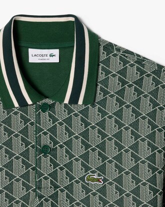 Polo dal taglio classico in jacquard con monogramma