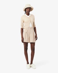 Bermuda plissettati oversize in misto lana