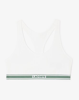 Bralette in cotone stretch con fascia a contrasto