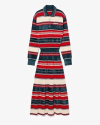 Abito lungo a righe con colletto polo Runway