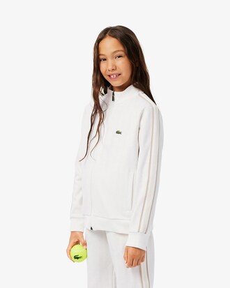 Felpa unisex a collo alto con zip e monogramma