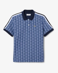 Polo slim fit in jacquard con monogramma