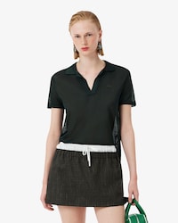 Polo slim fit in piqu&eacute; di raso Runway