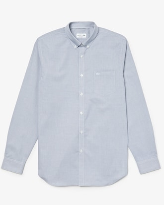 Camicia regular fit in popeline a mini quadretti 