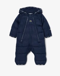 Tutina neonato in taffetà con cappuccio