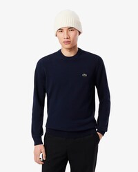 Pullover girocollo monocromatico in cotone