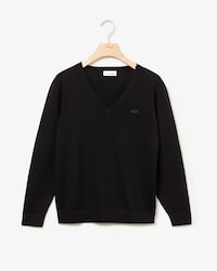 Pullover da donna di lana con scollo a v con apertura