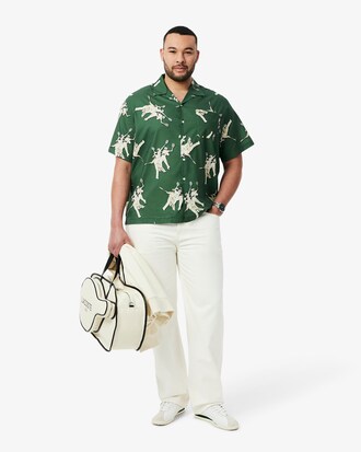 Camicia relaxed fit con stampa René Lacoste