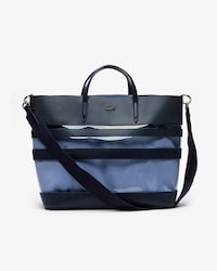 Tote bag con zip Chantaco in pelle petit piqué e inserti trasparenti da donna