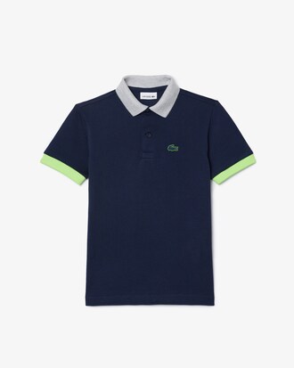Polo in piqué colorblock