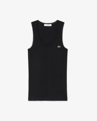 Canotta slim fit in maglia pointelle di cotone
