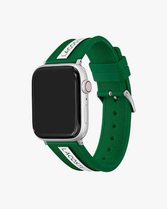 Cinturino unisex per Apple Watch in silicone verde Lacoste
