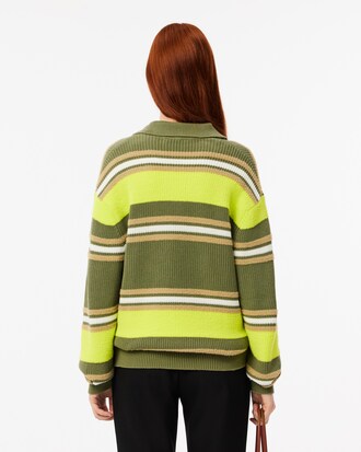 Maglione polo in maglia a costine