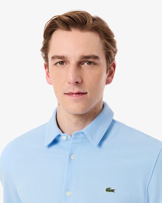 Camicia slim fit in piqué di cotone