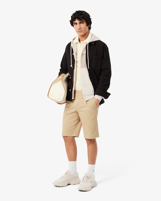 Felpa color block con cappuccio e zip