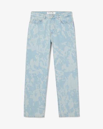 Jeans dritti in denim con stampa