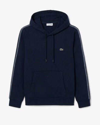Felpa con cappuccio e logo a righe