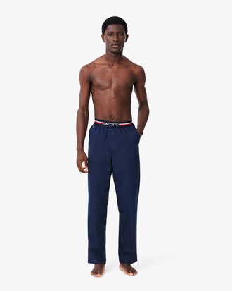 Pantaloni del pigiama da uomo Straight Fit in popeline di cotone Lacoste