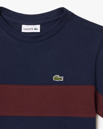 T-shirt in cotone con fascia a contrasto