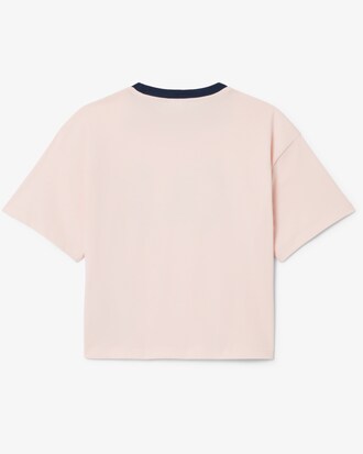 T-shirt in cotone con stemma a contrasto