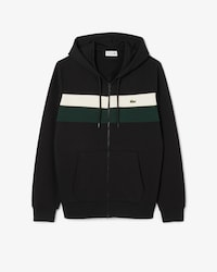 Felpa con cappuccio e zip color block