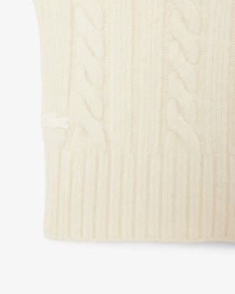 Maglione in lana a collo alto effetto patchwork