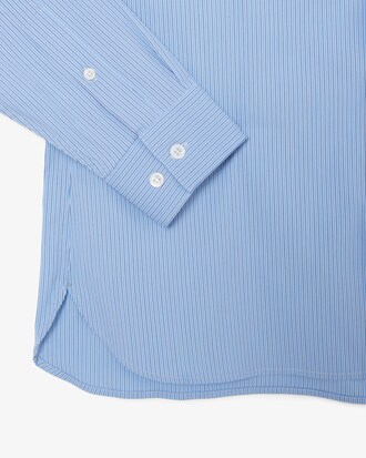 Camicia a righe in popeline elasticizzato slim fit