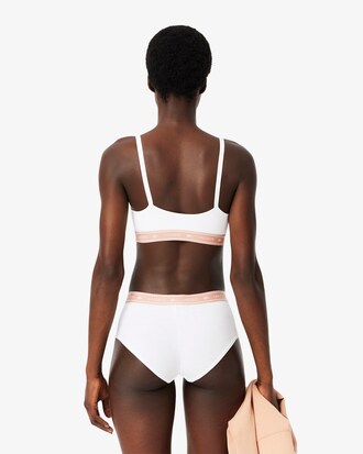 Bralette in cotone stretch con fascia con logo