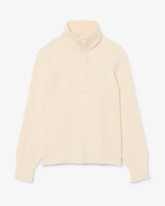 Maglione a collo alto in lana cardata