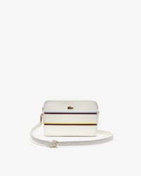 Borsa a tracolla quadrata Chantaco in pelle piqué a righe colorate da donna