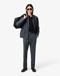 Pantaloni classici regular fit in feltro di lana