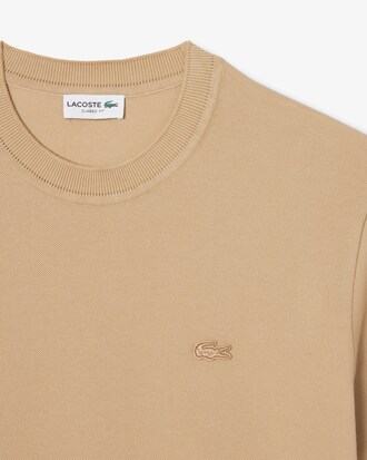 T-shirt in mini-piqué con collo a coste