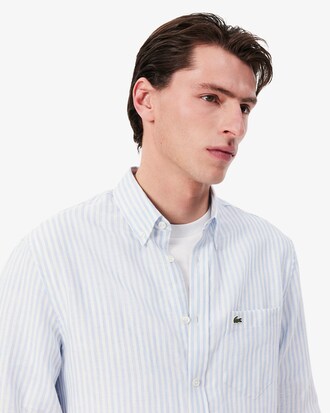 Camicia di lino a righe regular fit
