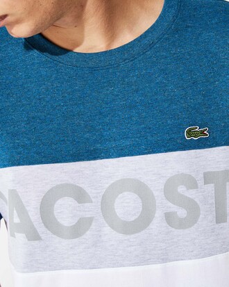 T-shirt da uomo in cotone color block con scritta Lacoste SPORT