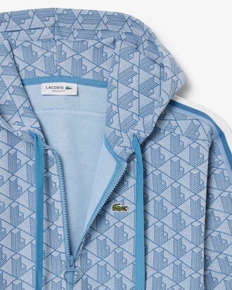 Felpa con cappuccio in jacquard con monogramma