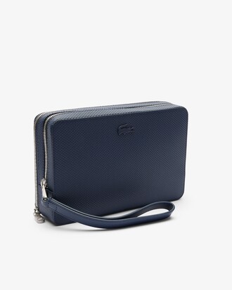 Pochette con zip in pelle effetto piqué Chantaco