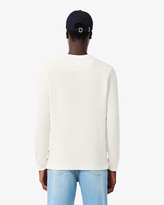 T-shirt in maglia a nido d'ape Henley