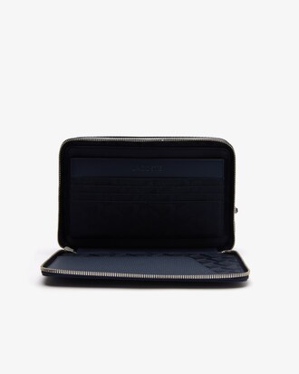 Pochette con zip in pelle effetto piqué Chantaco