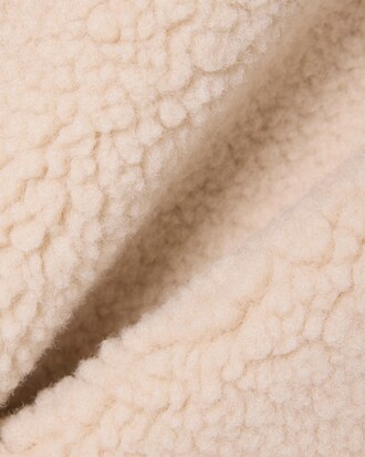 Giacca in sherpa oversize con collo a coste a righe