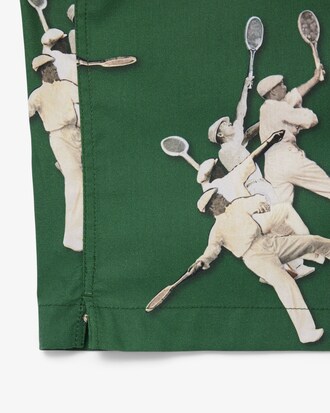 Camicia relaxed fit con stampa René Lacoste