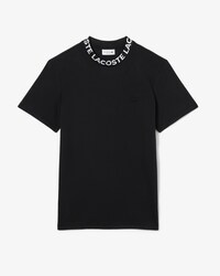 T-shirt in piqu&eacute; con marchio jacquard