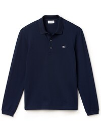 Polo slim fit Lacoste a maniche lunghe in mini piqu&eacute; stretch tinta unita