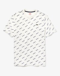 T-shirt da uomo in cotone stampato con collo rotondo Lacoste LIVE