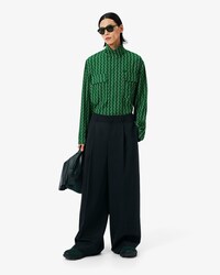 Pantaloni sartoriali taglio ampio in lana Runway