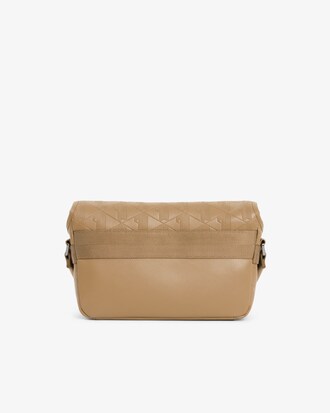 Borsa piccola in pelle con patta con monogramma