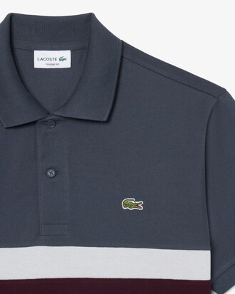 Polo classic fit in petit piqu&eacute; colorblock