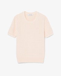 Maglione a maniche corte in maglia a trecce