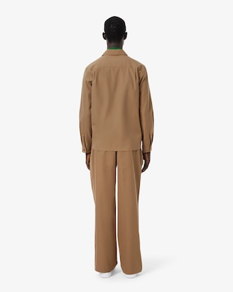 Pantaloni loose fit in twill a pieghe