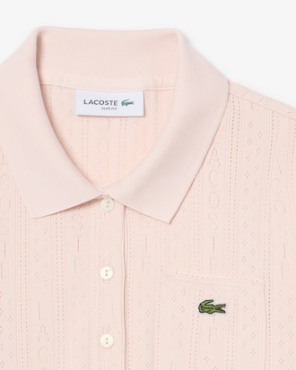Polo slim fit in maglia pointelle