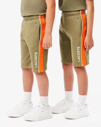 Shorts in pile con righe a contrasto